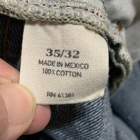 Polo Ralph Lauren‎ Hampton Straight Jeans Mens 35x32 Blue Distressed Preppy - Picture 11 of 16